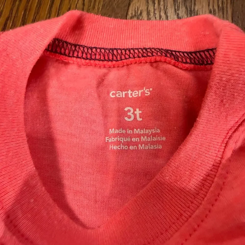 Carters 3T Little Captain Co. Pink Anchor T-Shirt Gray Anchor Pattern Tee Bundle